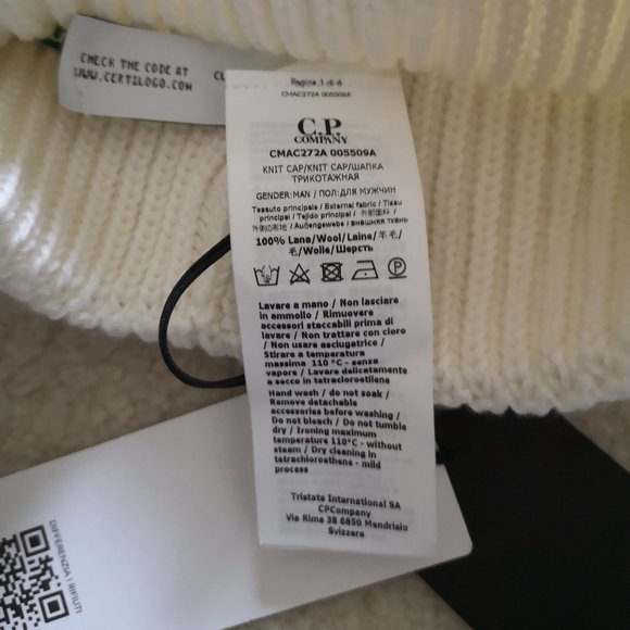 C.P. Company Extrafine Merino Wool Ribbed Knit Lens Beanies - Picture 5 of 6